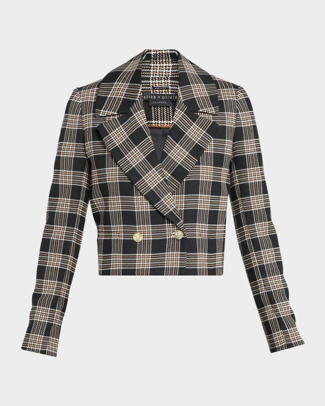Avery Plaid Double-Breasted Blazer